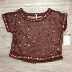 NEVER WORN! Free People sheer crop top